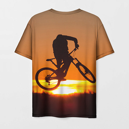 Мужская футболка Велосипедист на закате / 3D-принт – фото 2
