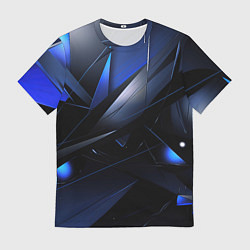 Футболка мужская Blue black background, цвет: 3D-принт
