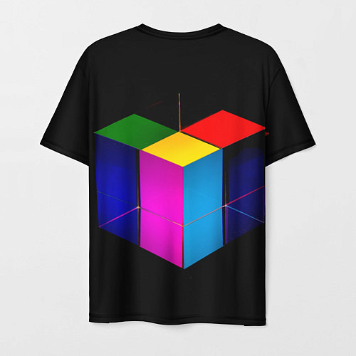 Мужская футболка Многосторонний цветной куб / 3D-принт – фото 2