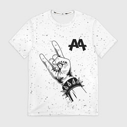 Футболка мужская Asking Alexandria и рок символ, цвет: 3D-принт