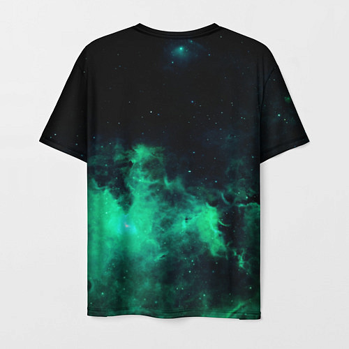 Мужская футболка Зелёная галактика Midjourney / 3D-принт – фото 2