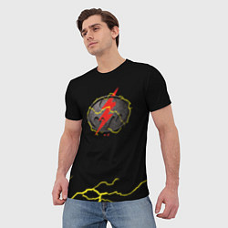Футболка мужская Flash and Batman logo, цвет: 3D-принт — фото 2