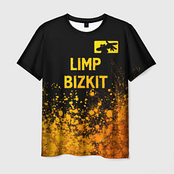 Футболка мужская Limp Bizkit - gold gradient: символ сверху, цвет: 3D-принт