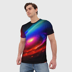 Футболка мужская Неоновая галактика, цвет: 3D-принт — фото 2
