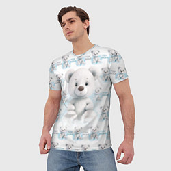 Футболка мужская Плюшевый белый медведь, цвет: 3D-принт — фото 2