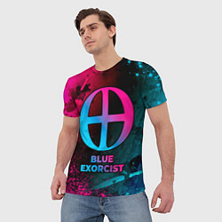 Футболка мужская Blue Exorcist - neon gradient, цвет: 3D-принт — фото 2