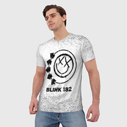 Футболка мужская Blink 182 с потертостями на светлом фоне, цвет: 3D-принт — фото 2