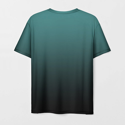 Мужская футболка Градиент зелено-черный / 3D-принт – фото 2