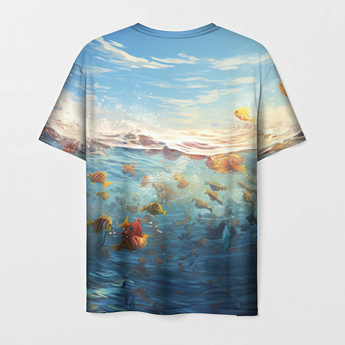 Мужская футболка Рыбки выплескиваются из воды / 3D-принт – фото 2