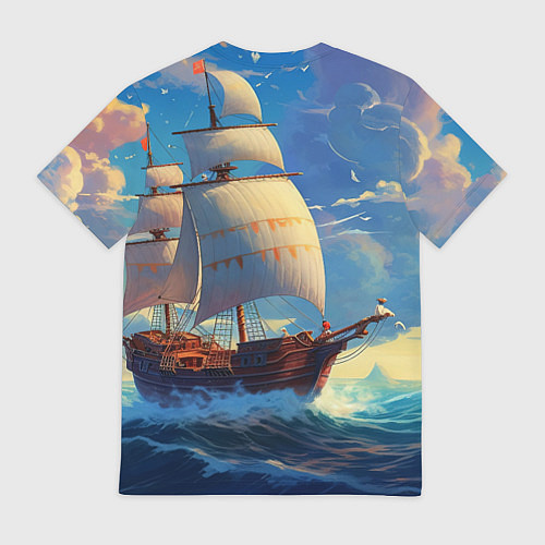 Мужская футболка Парусник в море / 3D-принт – фото 2