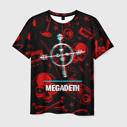 Футболка мужская Megadeth rock glitch, цвет: 3D-принт