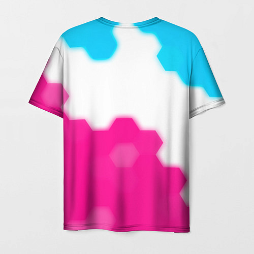 Мужская футболка FNAF neon gradient style: символ сверху / 3D-принт – фото 2