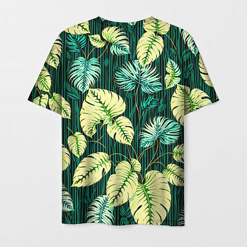 Мужская футболка Листья узор тропический / 3D-принт – фото 2