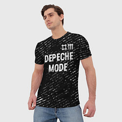 Футболка мужская Depeche Mode glitch на темном фоне: символ сверху, цвет: 3D-принт — фото 2