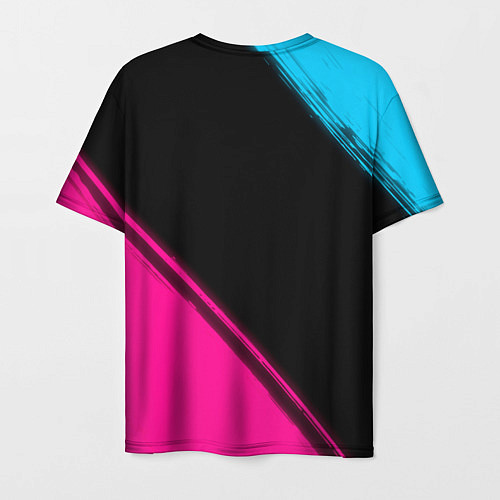 Мужская футболка Evangelion - neon gradient: надпись, символ / 3D-принт – фото 2