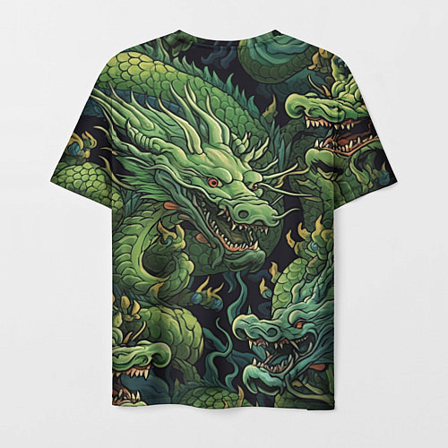 Мужская футболка Зеленые драконы: арт нейросети / 3D-принт – фото 2