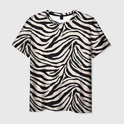 Футболка мужская Полосатая шкура зебры, белого тигра, цвет: 3D-принт