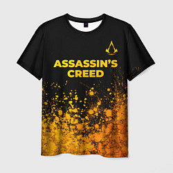 Мужская футболка Assassins Creed - gold gradient: символ сверху