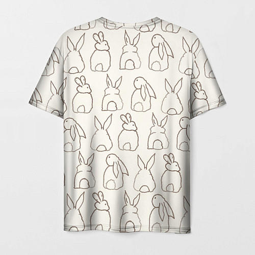 Мужская футболка Хвостики зайчиков - паттерн на молочном / 3D-принт – фото 2