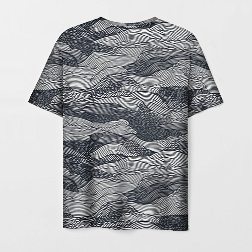 Мужская футболка Черные абстрактные волны / 3D-принт – фото 2