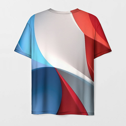 Мужская футболка Абстракция белый синий красный / 3D-принт – фото 2
