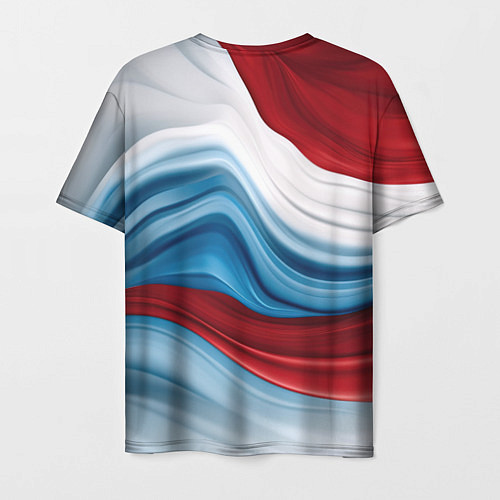 Мужская футболка Белые синие красные волны / 3D-принт – фото 2