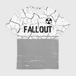 Футболка мужская Fallout glitch на светлом фоне: символ сверху, цвет: 3D-принт