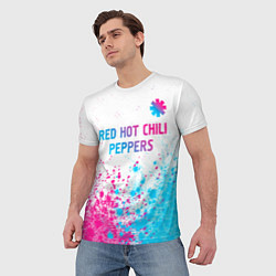 Футболка мужская Red Hot Chili Peppers neon gradient style: символ, цвет: 3D-принт — фото 2