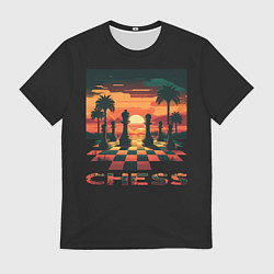 Футболка мужская Chess - на закате, цвет: 3D-принт