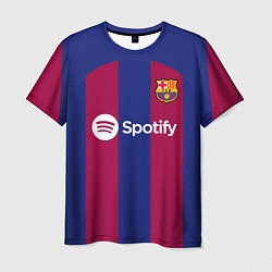 Футболка мужская Роберт Левандовский Барселона форма 2324 домашняя, цвет: 3D-принт