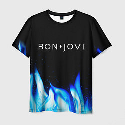 Футболка мужская Bon Jovi blue fire, цвет: 3D-принт