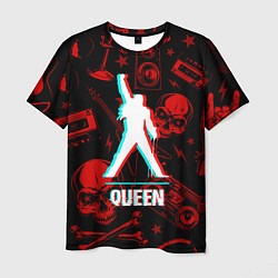 Футболка мужская Queen rock glitch, цвет: 3D-принт
