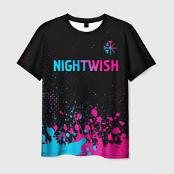 Футболка мужская Nightwish - neon gradient: символ сверху, цвет: 3D-принт