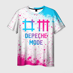 Футболка мужская Depeche Mode neon gradient style, цвет: 3D-принт