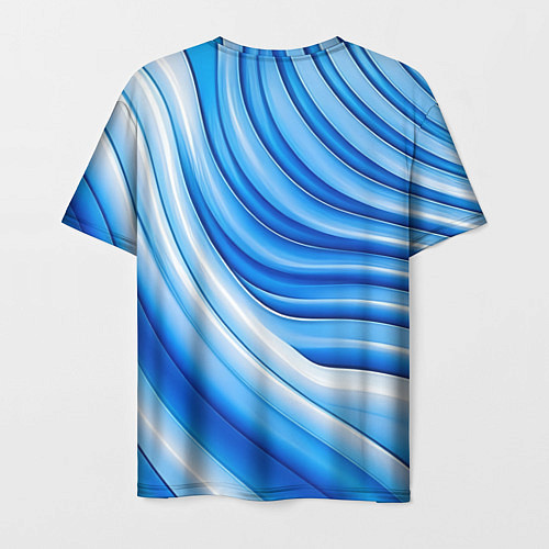 Мужская футболка Волнистая полосатая текстура от нейросети / 3D-принт – фото 2