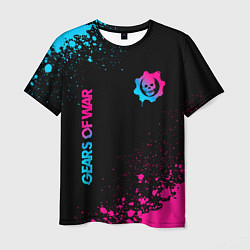 Футболка мужская Gears of War - neon gradient: надпись, символ, цвет: 3D-принт