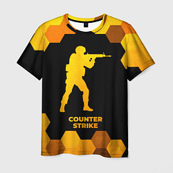 Футболка мужская Counter Strike - gold gradient, цвет: 3D-принт