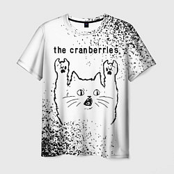 Футболка мужская The Cranberries рок кот на светлом фоне, цвет: 3D-принт