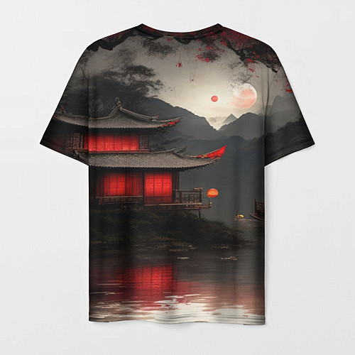 Мужская футболка Домик у озера / 3D-принт – фото 2