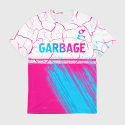 Футболка мужская Garbage neon gradient style: символ сверху, цвет: 3D-принт