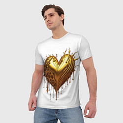Футболка мужская Золотое сердце, цвет: 3D-принт — фото 2