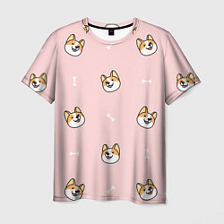 Мужская футболка Pink corgi