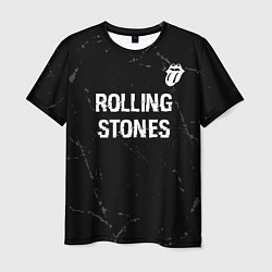 Футболка мужская Rolling Stones glitch на темном фоне: символ сверх, цвет: 3D-принт