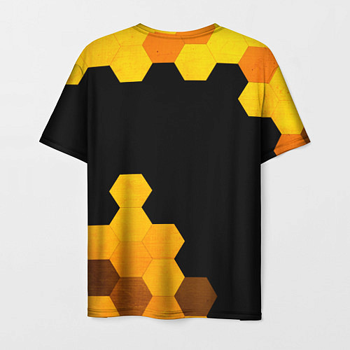 Мужская футболка Renault - gold gradient: надпись, символ / 3D-принт – фото 2
