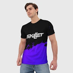 Футболка мужская Skillet purple grunge, цвет: 3D-принт — фото 2