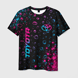 Футболка мужская Toyota - neon gradient: надпись, символ, цвет: 3D-принт