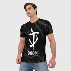 Футболка мужская Doom glitch на темном фоне, цвет: 3D-принт — фото 2