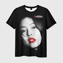 Футболка мужская Blackpink Jennie Red lips, цвет: 3D-принт