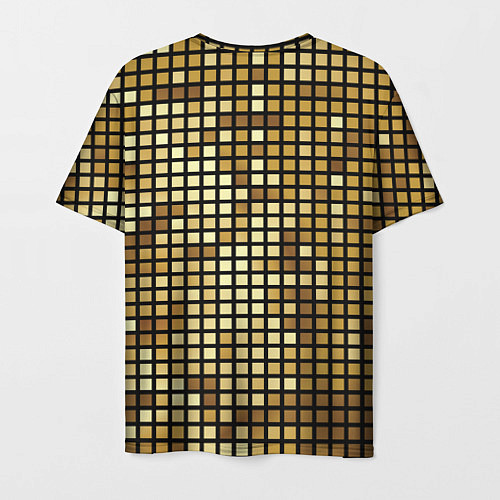 Мужская футболка Золотая мозаика, поверхность диско шара / 3D-принт – фото 2