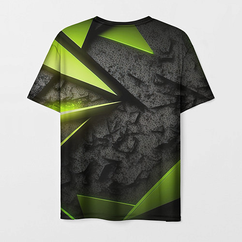 Мужская футболка Зеленые абстрактные осколки / 3D-принт – фото 2
